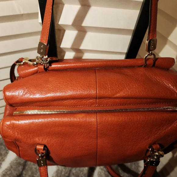 Coach Burnt Orange Leather Shoulder Bag - Picture 3 of 16